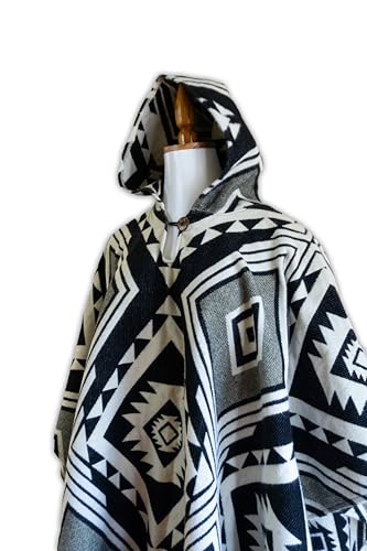 Alpaca Hooded Poncho Handmade in Ecuador. Lightweight and Soft3