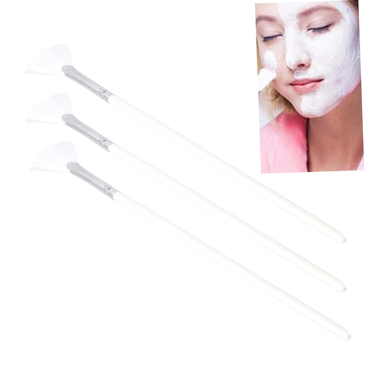 HAPINARY Diy Mask 3pcs Long Handle Face Mask Brush for Smooth Application Skincare Essentials