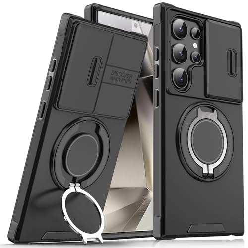Coque Samsung S24 Ultra magnétique antichoc avec protège caméra arrière noir