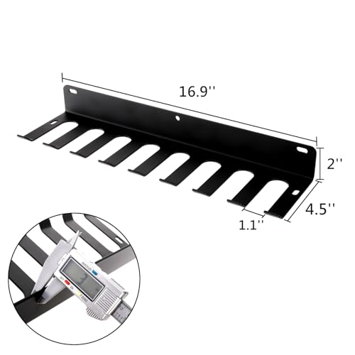 Tebery 9 Hook Home Gym Storage Rack Wall Mount, Fitness Equipment Organizer, Metal Gym Accessory Hanger for Exercise Bands, Jump Ropes, Barbells, Lifting Belts - Image 3