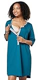 Modell Höhe: 172 cm. HAPPY MAMA Damen Geburtskleid Krankenhaus Umstands Nachthemd Stillfunktion. 539p (Flaschengrün, 38-40, M)