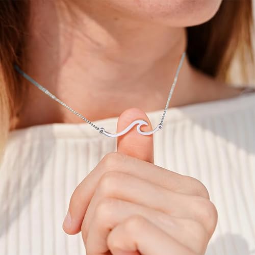RZKING Birthday Gifts For Women, Dainty Wave Necklace Unique Gifts For Women, Birthday Necklace For Women Friend Sister Daughter Mom Granddaughter Grandma Nana...2