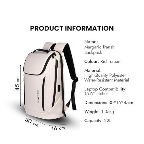 Image of Gang's Laptop Bag | 22L | Backpack Bag, Anti Theft Backpack with USB Charging Port, Smart Backpack Waterproof 15.6 inch, Backpack bags for women,Travel Durable Backpack for Men /Women