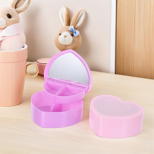 Joyero con espejo para tocador y almacenamiento separado de accesorios de cabello, 2 unidades 6