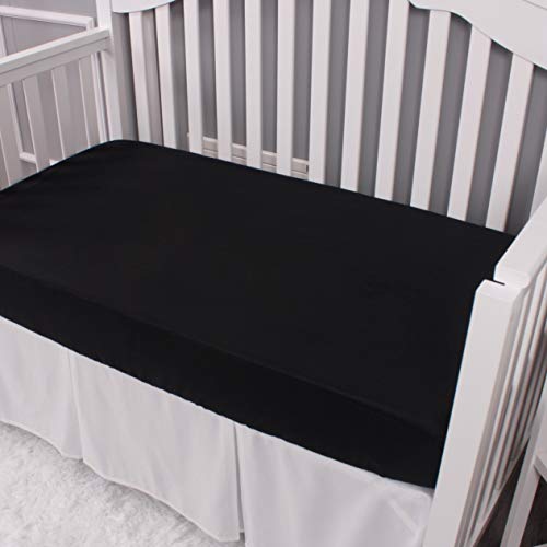 Belsden 3 Pack Soft Waterproof Crib Sheets, Wipeable Machine Washable Crib And Toddler Mattress Pad Cover, Fitted Microfiber Baby Boy Sheets Set, 28’’X 52’’, Light Grey & Dark Grey & Black #TOP3