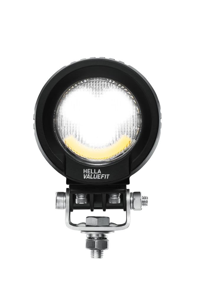 HELLA VALUEFIT 1G0 357 109-111 Phare de Travail LED R2100 2.0 - 12/24V - 2300lm - Montage en saillie - Système d'étrier - Éclairage du champs proche - Câble: 300mm - Quantité: 1