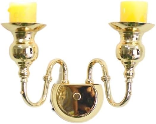 Candleholders Wall Hanging Candlestick Lamp Scented Candle for Decoration Sconce GoldCandle Holder Crafts(D)