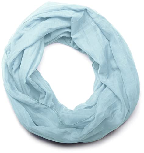 styleBREAKER leichter unifarbener Loop Schlauchschal | Sommerschal aus fließendem Material | Seidiges Halstuch für Damen & Herren | Weich, Luftig & Modisch | 77 x 46 cm, Farbe:Hellblau