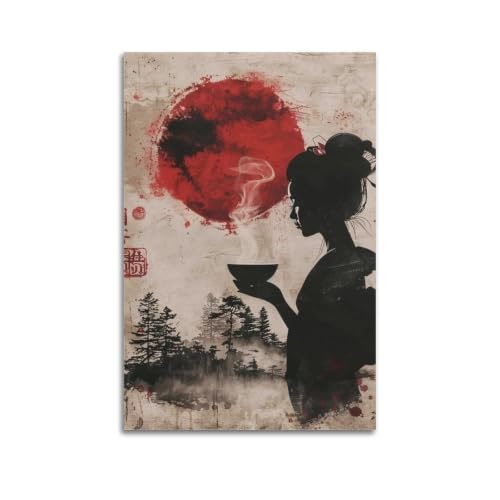 Art Ukiyo-E Geisha poster deco de qualite supérieure 60x90 cm