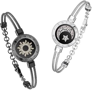 TOTWOO Touch Armbanden voor Paar Lange Afstand Valentijnsdag Geschenken Trillingen & Licht Up Koppelen Armbanden Bluetooth App Controle, 24 centimeters, Roestvrij staal, Geen edelsteen TOTWOO Touch Armbanden voor Paar Lange Afstand Valentijnsdag Geschenken Trillingen & Licht Up Koppelen Armbanden Bluetooth App Controle, 24 centimeters, Roestvrij staal, Geen edelsteen