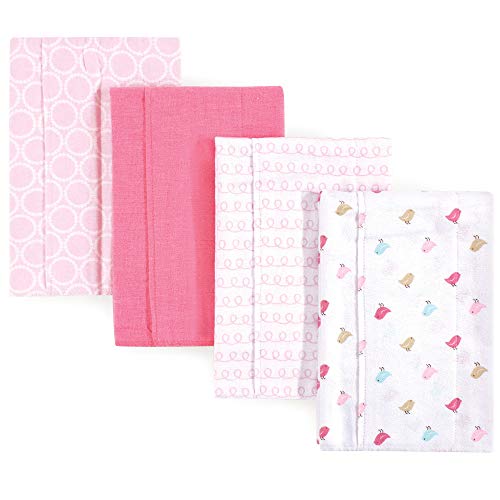 Image of Luvable Friends Unisex Baby Cotton Flannel Burp Cloths, Birdies, One Size
