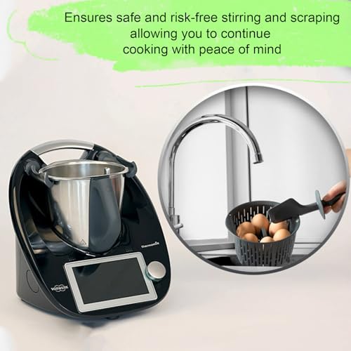 Spatel für Thermomix TM5 TM6 TM31, Teigschaber Ersatzteil Kunststoff Spachtel Zubehör für Vorwerk Küchenmaschine (Schwarz)