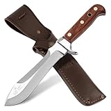 PUMA - Automesser Pflaumenholz - das legendäre Jagdmesser - handgefertigt in Solingen - Griff aus echtem Pflaumenholz - 155mm Klinge - Vollerl - mit Sattellederscheide