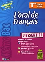 MEMOBAC L'ESSENTIEL ORAL DE FRANCAIS 1RES TOUTES SERIES 2047312566 Book Cover