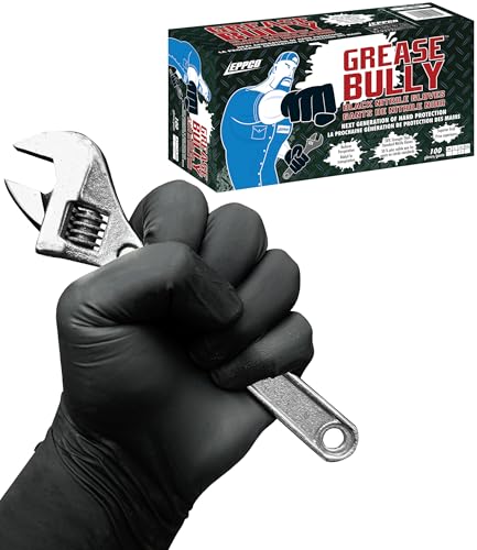 Guantes de nitrilo negro resistentes Kunzer talla L para un agarre mecánico firme
