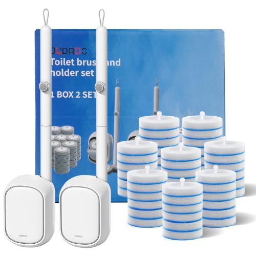 Image of 2 Pack Disposable Toilet Brush with 48 Refills, Toilet Bowl Cleaning System | Toilet Bowl Cleaner, Wall Mounted Toilet Bowl Brush and Holder Set for Deep Cleaning and Hygienic Bathroom Maintenance