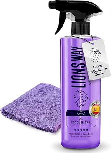 LionsWay : Nettoyant Tableau de Bord Voiture 500ml + Chiffon | Nettoie, Protège et Parfume (Parfum Floral) | Sans Silicone, Finition Satinée Naturelle,...