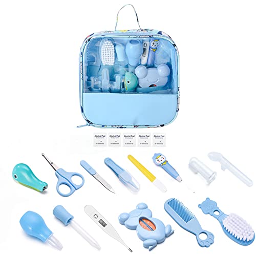 Image of Baby Healthcare and Grooming Kit, Portable Baby Safety Care Set, Baby Essentials kit for Newborn (Blue 18 in 1)