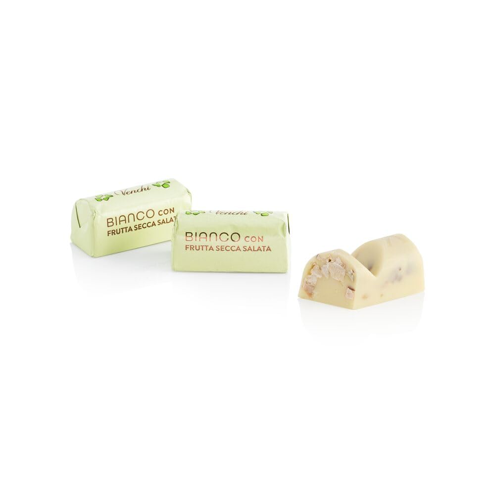 Venchi - Minilingote de Chocolate Blanco Salado - Bombón con Avellanas del Piamonte IGP, Pistachos y Avellanas Ligeramente Salados, 1 kg - Sin Gluten