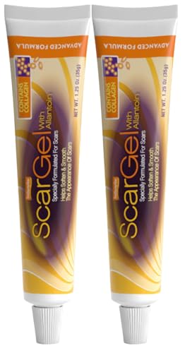Natureplex Scar Gel 1.25 oz (2 Pack) With Allantoin Clinically Proven Formula for Old & New Scars Reduces Appearance of Scars from Surgery Burns Acne Injury & Stretch Marks