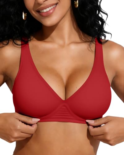 Image of Deep V Jelly Bras for Women Wireless Push Up Bralette Seamless Supportive