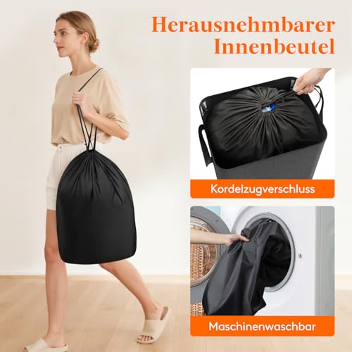 Lifewit 100L Pfandflaschen Sammelbehälter mit Deckel, Groß Pfandflaschen Aufbewahrung, Behälter Leergut & Altglas Aufbewahrung, Flaschensammler mit Loch Küche Abstellraum Flaschentasche, Dunkelgrau