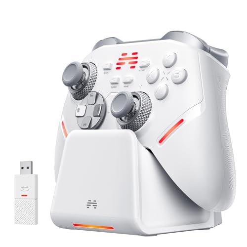 BEITONG KP40 Multi-Platform Smart Wireless Controller - Dual TMR Joysticks & 3-Mode TMR Triggers Omnidirectional D-Pad Compatible with Switch/PC/iOS/Android/Steam With Charging Dock