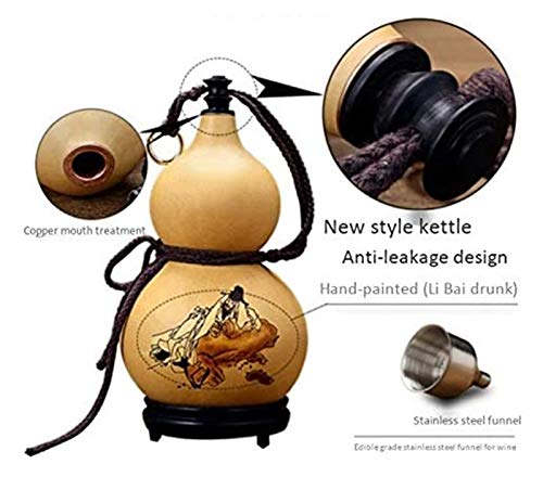 DWhui Wakefles wijnpot sake set vlag natuurlijke wijn pompoen hanger outdoor draagbare waterfles / ambachtelijke / wijnbal / wijnpot / bloem rangschikking decoratie, 600ml - Image 5