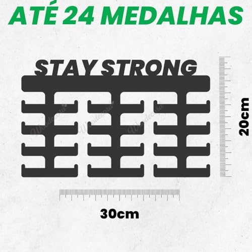 Porta Medalhas Stay Strong Woodecora