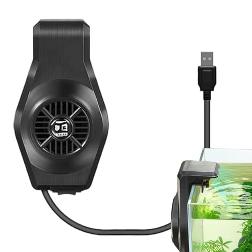 Générique Fish Tank Cooler, USB Aquarium Chiller Fan, Adjustable Mountable Fish Tank Accessories, Quiet Speed Controller for Freshwater, Saltwater, Shrimp, and Plant Tanks