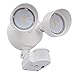 Lithonia Lighting OLF 2RH 4000K 120 WH M4 Contractor Select Adjustable Twin Head Outdoor LED Security Flood Light with Motion Sensor, 2000 Lumens, 120 Volts, 26 Watts, Wet Listed, White