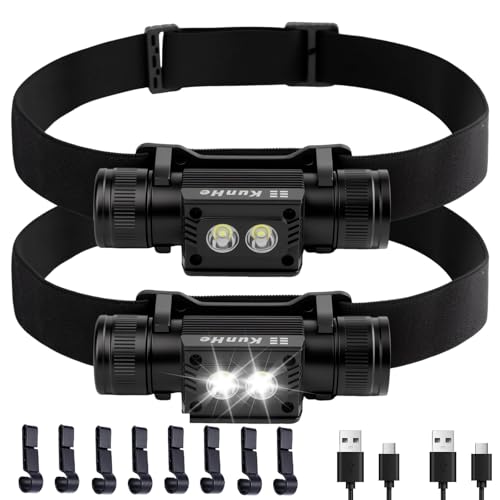Lampe frontale rechargeable KunHe pour camping et randonnée nocturne