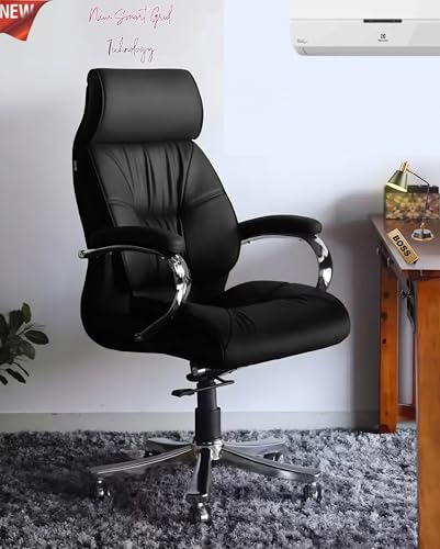 Image of S-90 PRO Black Iran Arms /Luxury Comfort of Torshan Mechanism Victory Ergonomic Leatherette Executive High Back Revolving Desk Office Chair