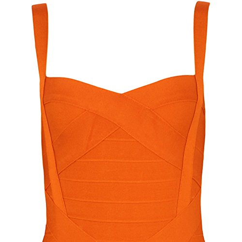 Image of Midi-Calf Solid Color Spaghetti Strap Rayon Bandage Dress