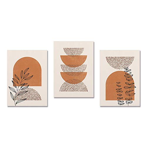 Toile orange feuilles pour créer un salon scandinave chaleureux