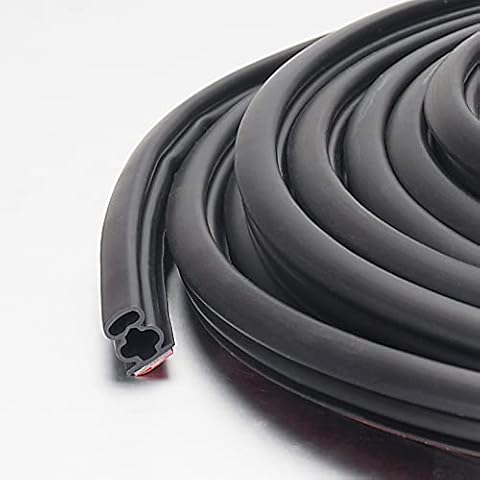 Weather Stripping Seal Strip for Doors/Windows, Self-Adhesive Backing Seals Easy Cut to Size (33 FT, Black) Cover