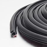 Weather Stripping Seal Strip for Doors/Windows, Self-Adhesive Backing Seals Easy Cut to Size (49 FT, Black)