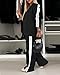 CHICME Womens Two Piece Outfits Striped Side Button Blazer and Pants with Pockets Sets Business Casual Pant Suits Set-bk-XL Black
