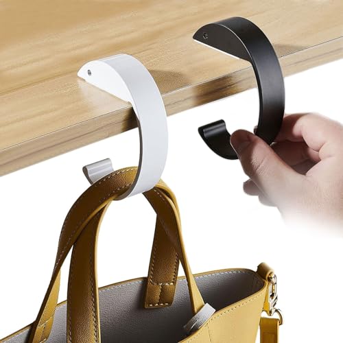 AmYoYo 2 PCS purse hook for table Handbag hanger for desk can hook bag purse hook for desk heavy duty Made of high-strength alloy materials Can hanger various heavy items 1 (''C''-Style)