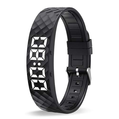 Witfoam Wecker Armband – Smartes Vibrationsarmband für sanftes Aufwachen, Schlafphasen-Tracker, leise, wasserdicht, mit Langer Akkulaufzeit für besseren Schlaf und Energie, Schwarz