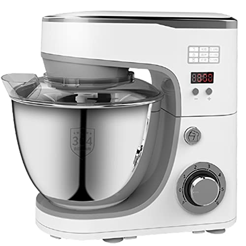 YGTMV Batidora Amasadora Multifunción 1000W,6 Velocidades Amasadora Repostería,Bol De Acero Inoxidable 5 L,Bajo Ruido, Batidora Amasadora Con Antideslizante,Plata Cover