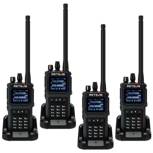 C1 Walkie-Talkie Lungo Raggio Professionali Ricetrasmittenti Impermeabile IP67 Chiamata di Gruppo Riduzione del Rumore 1800mAh Radio Bidirezionale Dual Band per la Cantiere Nero 4 Pezzo