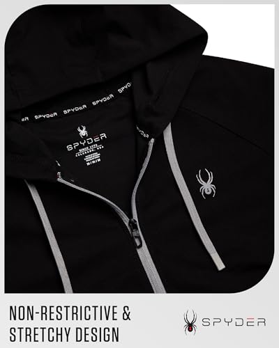 Spyder Active Mens Zip Up Hoodie - Athletic Tech Double Knit Full Zip Up Hoodies for Men Workout Gym with Side Pockets (S-XL)4