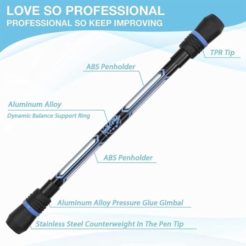 Image of 2Pcs Spinning Pen Mod Set, Rotatable Finger Spinner Rollerball Pens with Non-Slip Weighted Design, Black Ink Writing Pens for Kids, Teens & Students