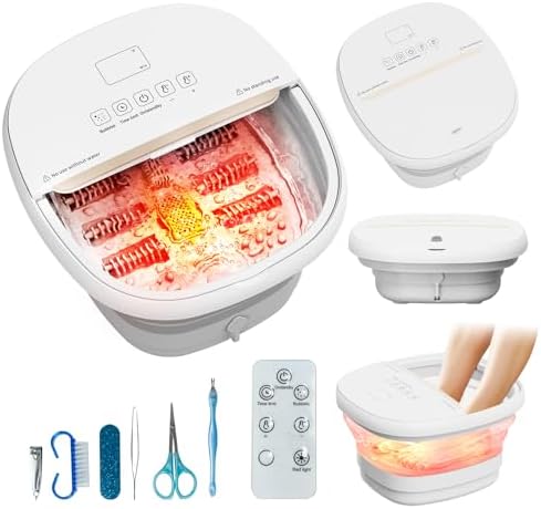 Pedicure Foot Spa with Bubble and Heat,Collapsible Foot Soaking T...