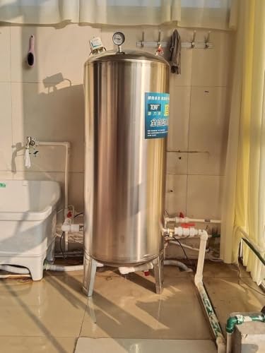 Pressurized Stainless Steel Water Tank for Deep Well Pump - 110 Gallon Well Pressure Tank with Installation Kit, Ideal for Home & Garden Water Storage Solutions
