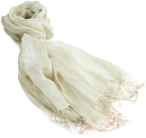 (アースミュージックアンドエコロジー)earth music&ecology ストール Linen Stripe/ST 18121J70040 123 Beige F