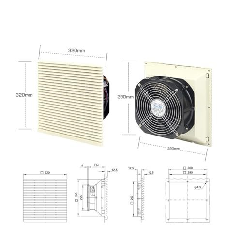 3326-230 Juego de Filtros de Ventilación para Gabinete Eléctrico con Cubierta de Persiana Rejilla de Ventilación de Ventilador Extractor miniatura 5