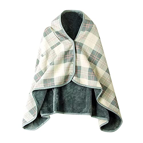 JSJJAET Schal Plaid Patchwork Lady Winterschals Multifunktions Doublelayer Tartan Plaid Decke Schal Wrap Schal Warm Lazy Tuch Decke Cover