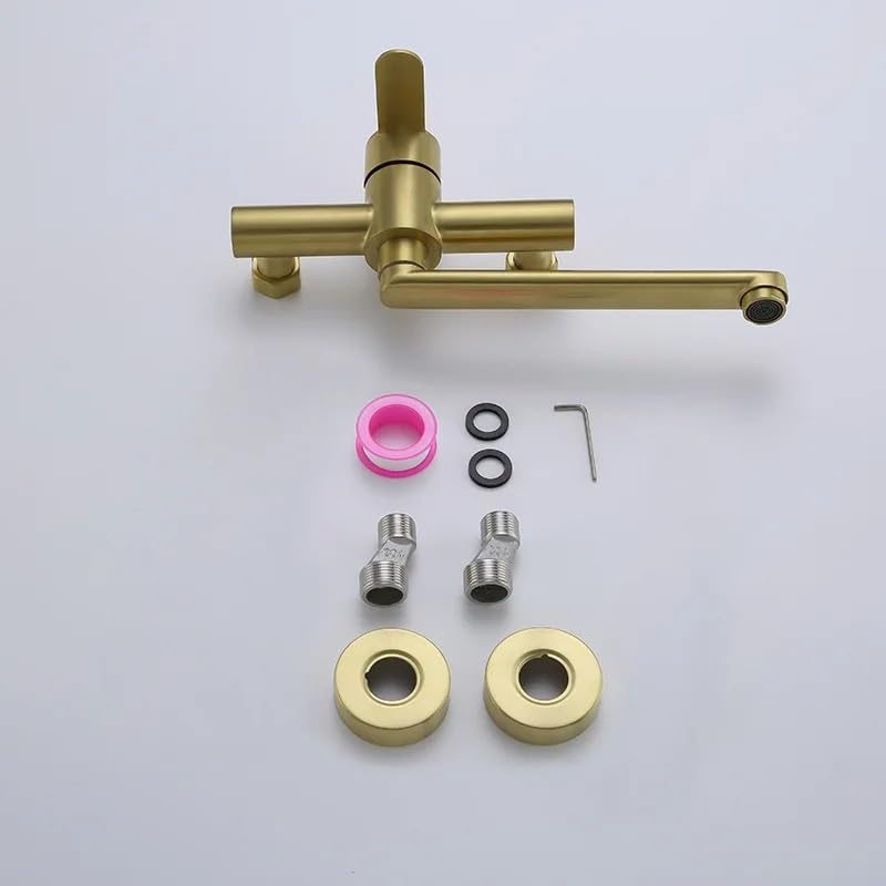 Grifo para cocina bañera baño 180° giratorio de pared para fregar y lavar cómodamente 7